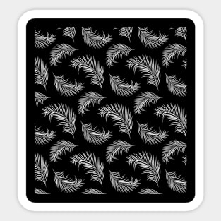 Black and white palm tree leaves Sticker